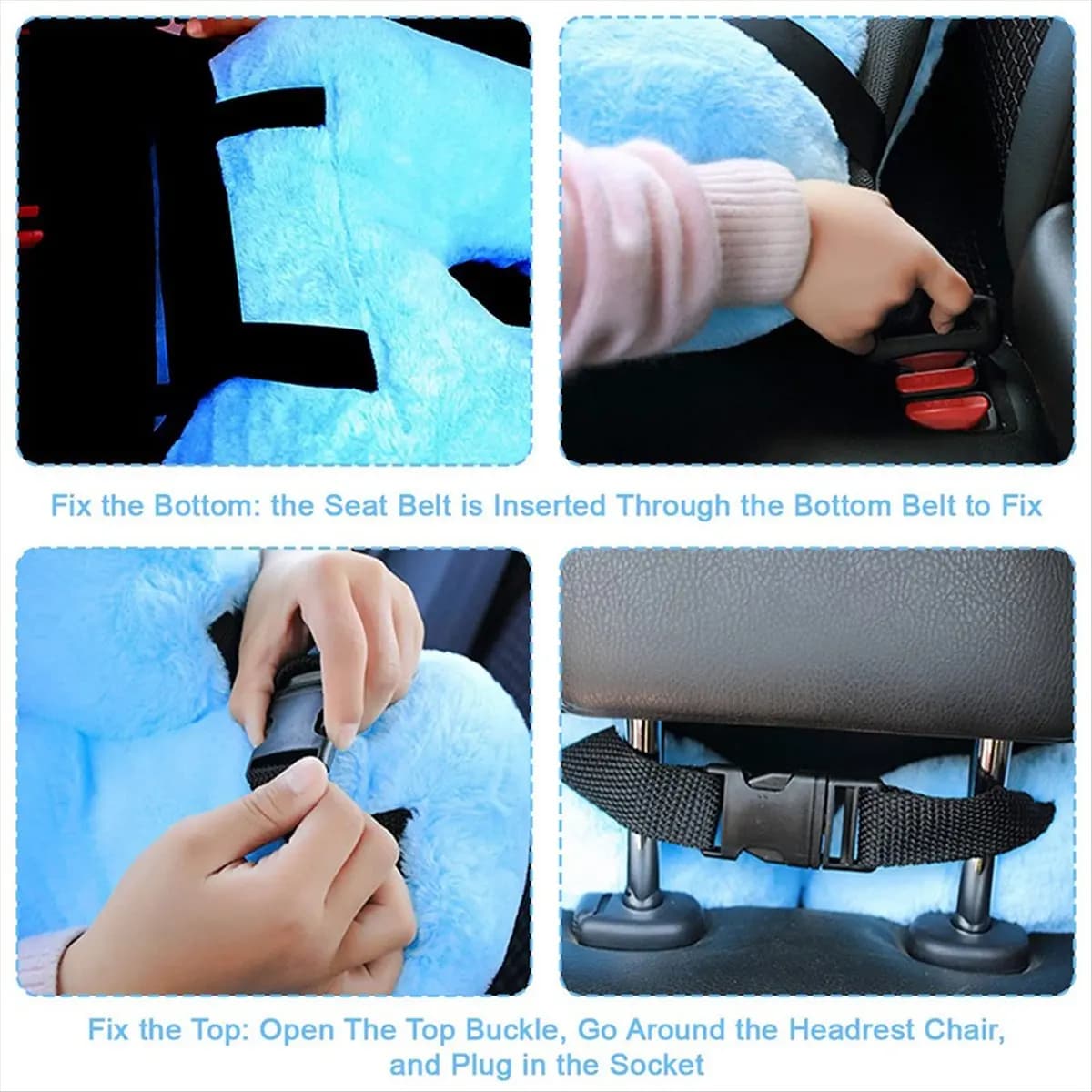 Lively- Travel Pillow Cushion for the Back Seat of Car,Car Pillow for Kids Sleeping Artifact for Long-Distance Travel