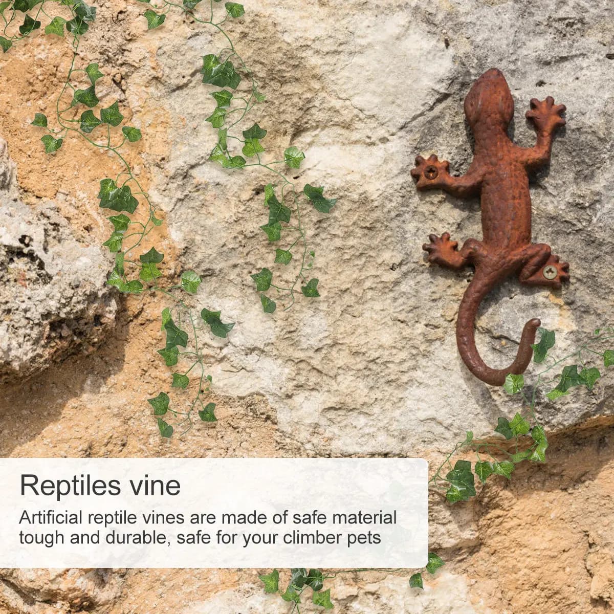 8 Pieces of Artificial Vineyards for Reptiles, Solid Plants in Rattan Foldable, Home Animal Land and Habitat Decorations