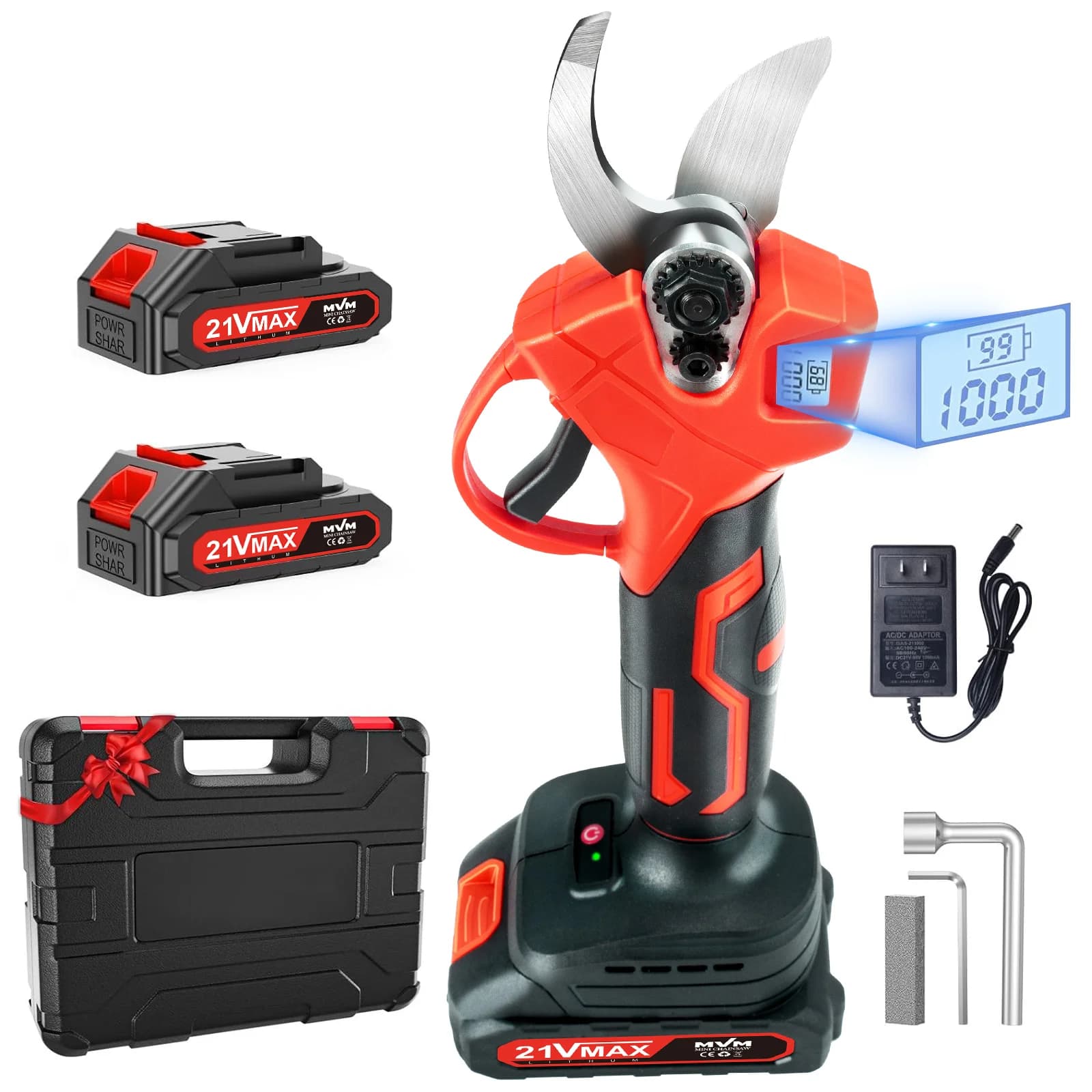 Electric pruning scissors powered by rechargeable battery for fruit trees