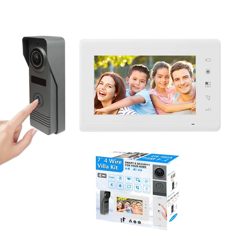 Campanello video wireless per villa con schermo HD da 7 pollici, 1080P, chiamate bidirezionali, metallo impermeabile