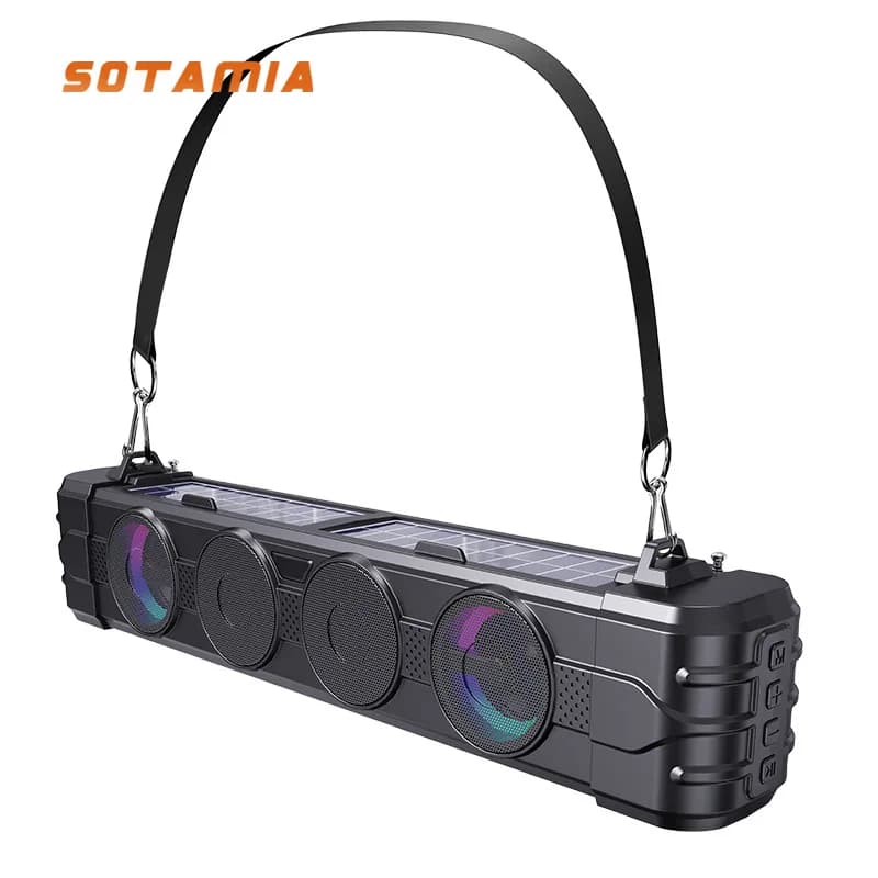 SOTAMIA 1PCS Sound Blaster Altoparlante Bluetooth a forma di barra portatile con luci colorate Audio solare esterno desktop di alto valore