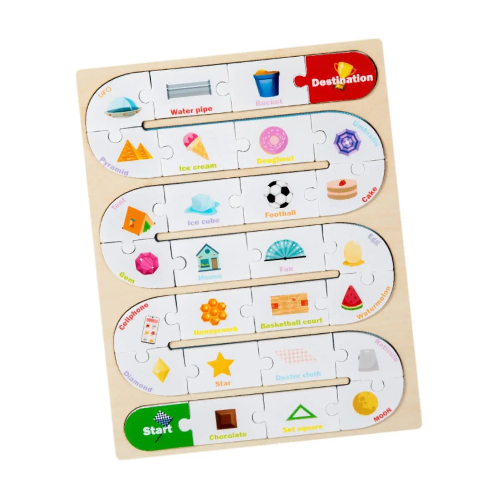 Puzzle in Legno Divertente Gioco di Abbinamento Lettere in Legno Giocattolo Educativo Prescolare per Regalo di Natale Bambini e Bambine