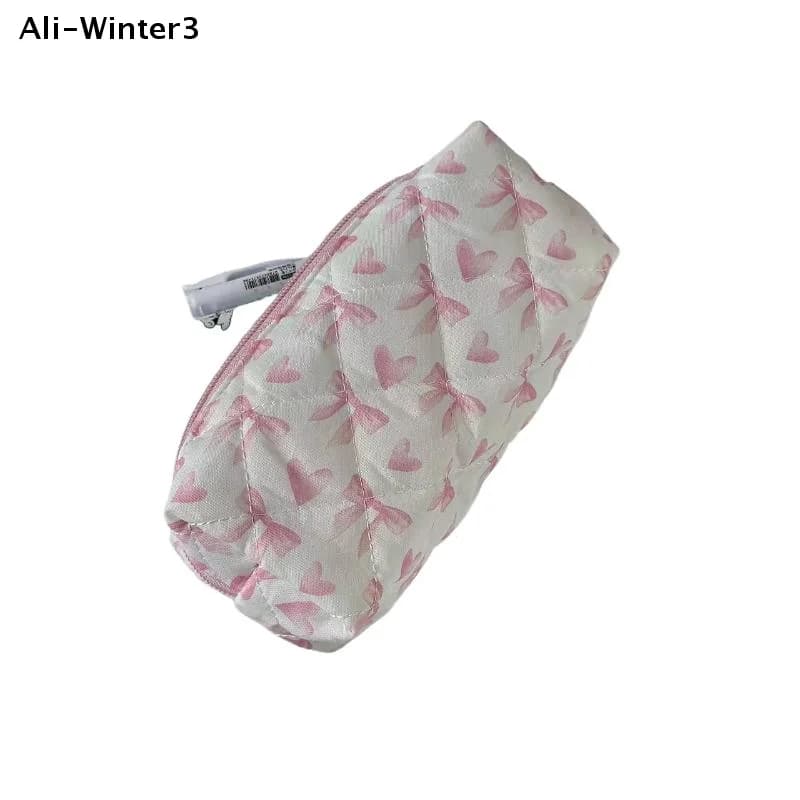 【Wtr3】()1Pz 2025 Nuovo Astuccio Grande Capacità per Ragazze, Simpatico con Fiori e Fiocchi, Borsa Porta Penne, Borsa Trucchi, Forniture di Cancelleria