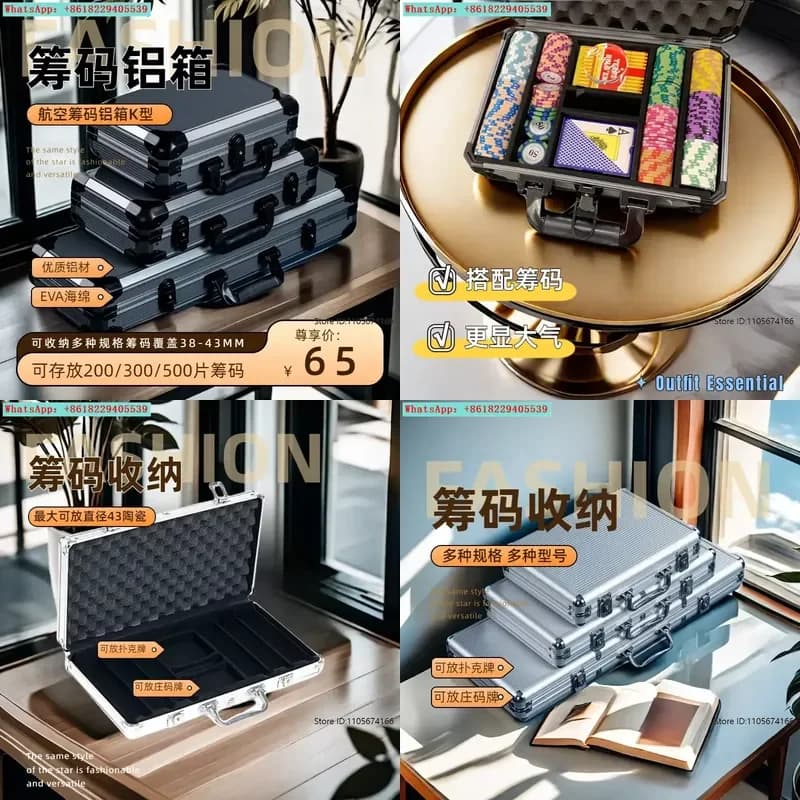 Poker chip set mahjong chip coin clay chess and card room German poker storage