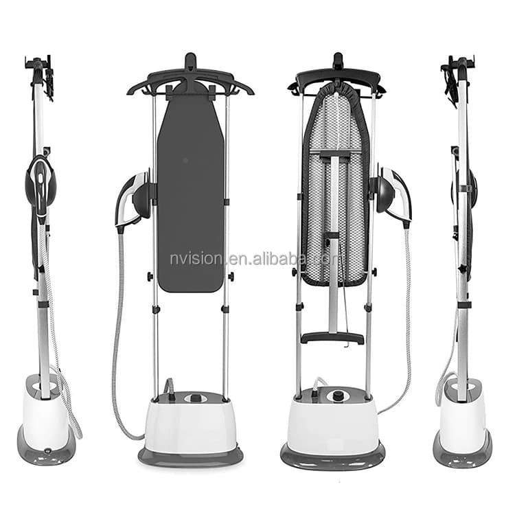 Support Samples New 4 Bar Pressurize Standing Garment Steamer Iron With Foldable Ironing Board