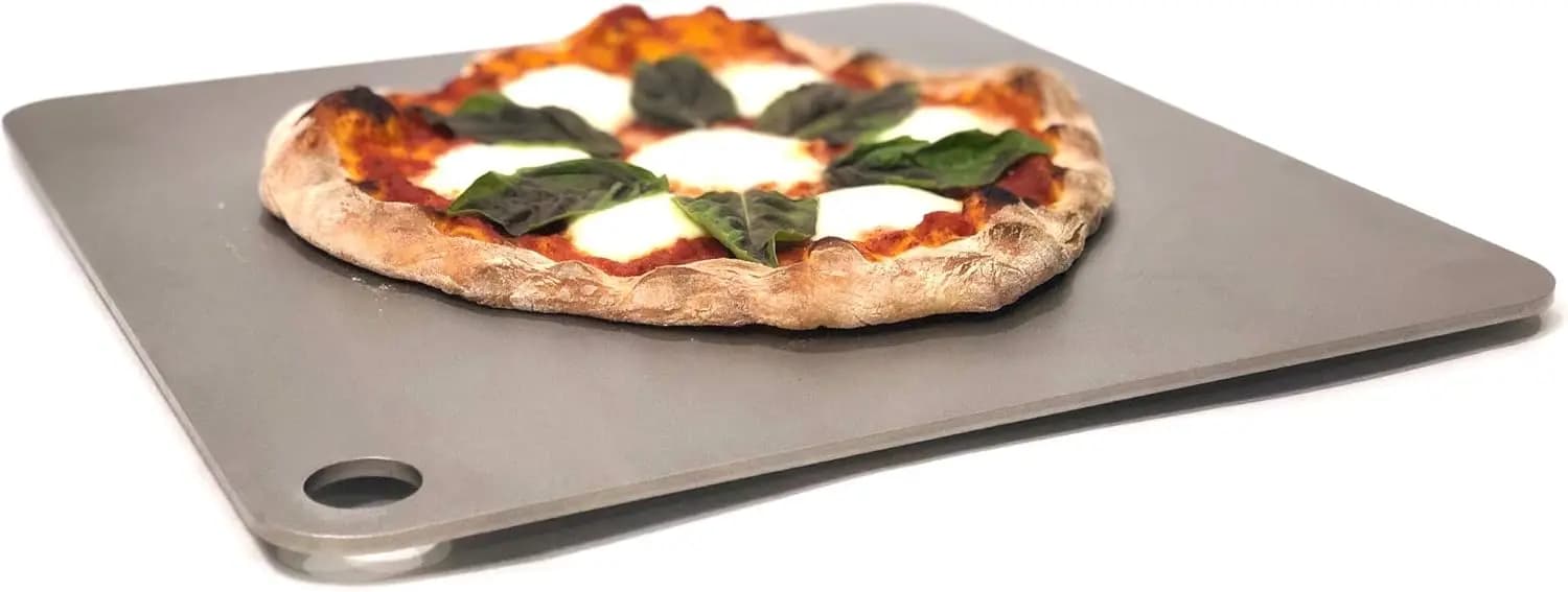 Teglia per pizza in acciaio 16x16, spessore 3/8 di pollice, 27,5 libbre - Acciaio da cucina per forno e grill