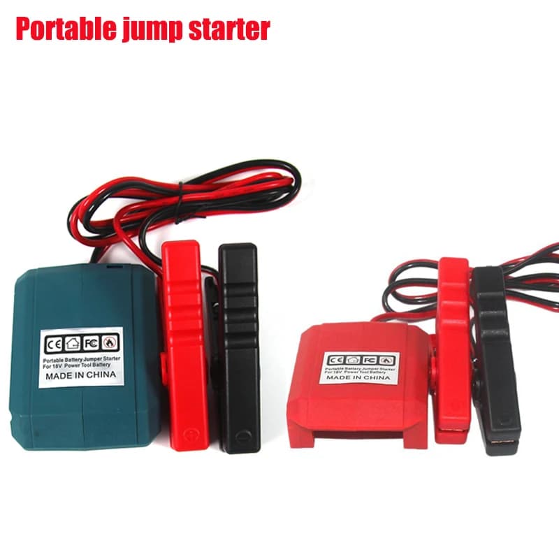 Avviatore d'emergenza portatile per auto con cavi da 12 AWG compatibile con batterie al litio Makita/Milwaukee 18V, alimentatore di emergenza