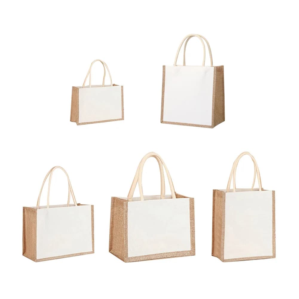 Women Tote Handbag Large Capacity Canvas Top-handle Jute Handbag Reuseable Ladies Outdoor Handbag