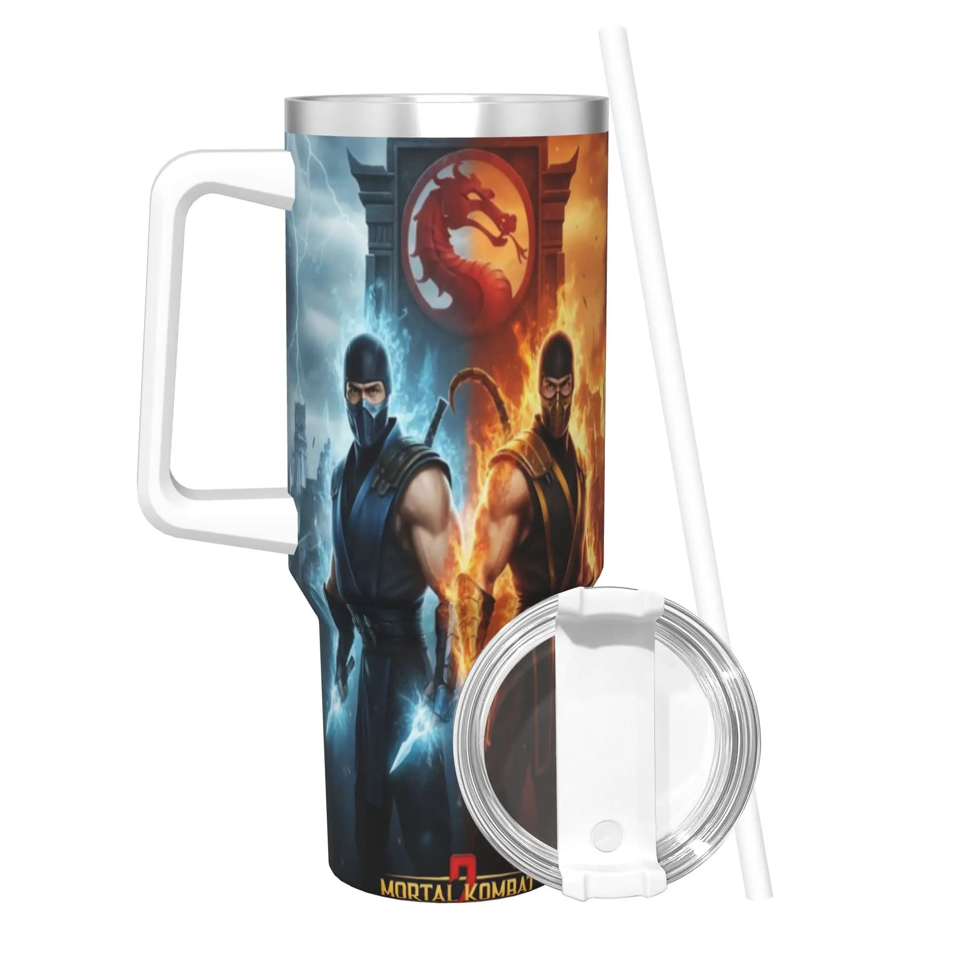 Mortal Kombat II Moive 2026 Tumbler Vacuum Insulated Coffee Cups Vacuum Flask Car Mug Spill Proof 40oz