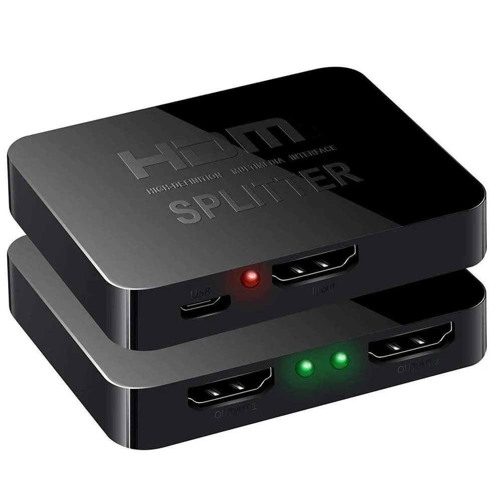 HDMI 1x2 4K compatible splitter Amplifier video distributor 1 input 2 outputs Dual display for PC Box monitor Laptop Projector