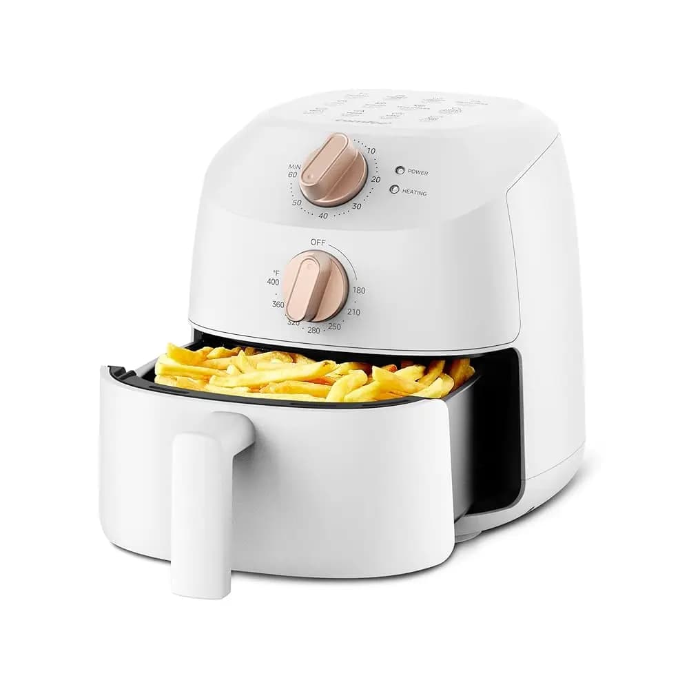 Friggitrice ad aria compatta da 2,1 litri con 12 opzioni di menu, timer regolabile e controllo della temperatura da 176 a 400 gradi F, lavabile in lavastoviglie