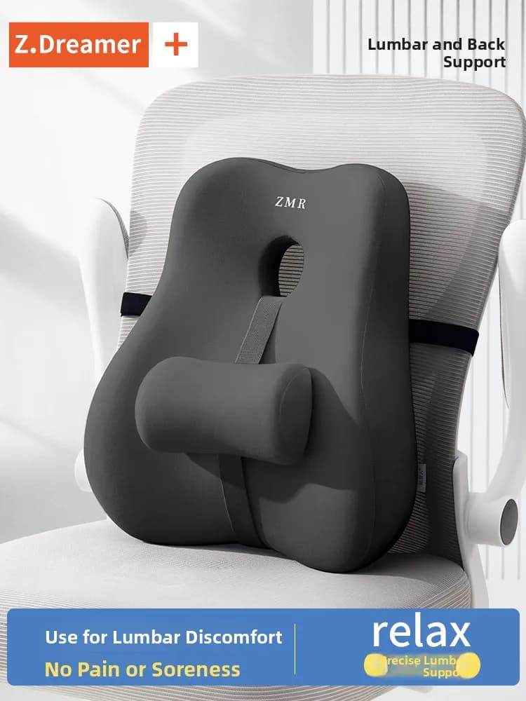 Cuscino Lombare Ergonomico per Sedia da Ufficio, Supporto per la Schiena in Materiale Traspirante per Lunghe Sessioni di Seduta