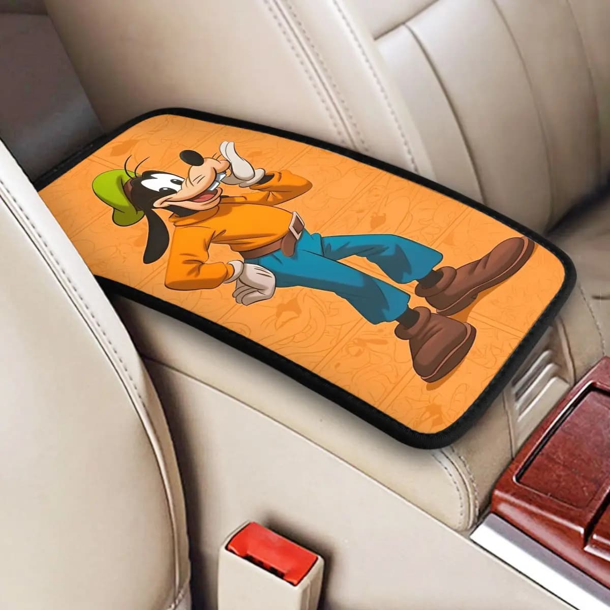 Goofy Dog Car Center Console Pad Bearing Car Seat Cover Protector for interior car accessories Universal waterproof