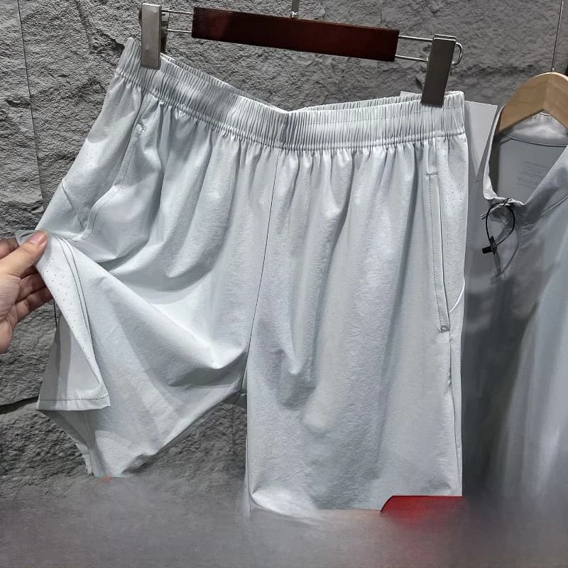 Laser-Pierced Waist Shorts Men's Lightweight Breathable Outdoor Fitness Sports Versatile Summer Shorts High Elasticity Nylon