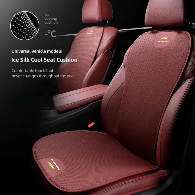 Cuscino per sedile auto in seta ghiaccio e lino, coprisedile per Chevrolet Cruze Sonic Silverado Trax Camaro Captiva Equinox Z71