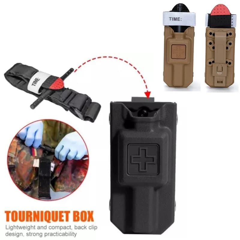 Laccio emostatico per sangue di emergenza esterna Borsa organizer per gatti Kit medico MOLLE Scatola organizer per laccio emostatico tattico di primo soccorso trauma