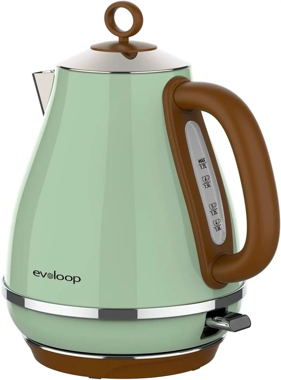 1.7 liters electric kettle, BPA-free stainless steel teapot with automatic shutdown and protection against dry boiling, 120 V/1500 W
