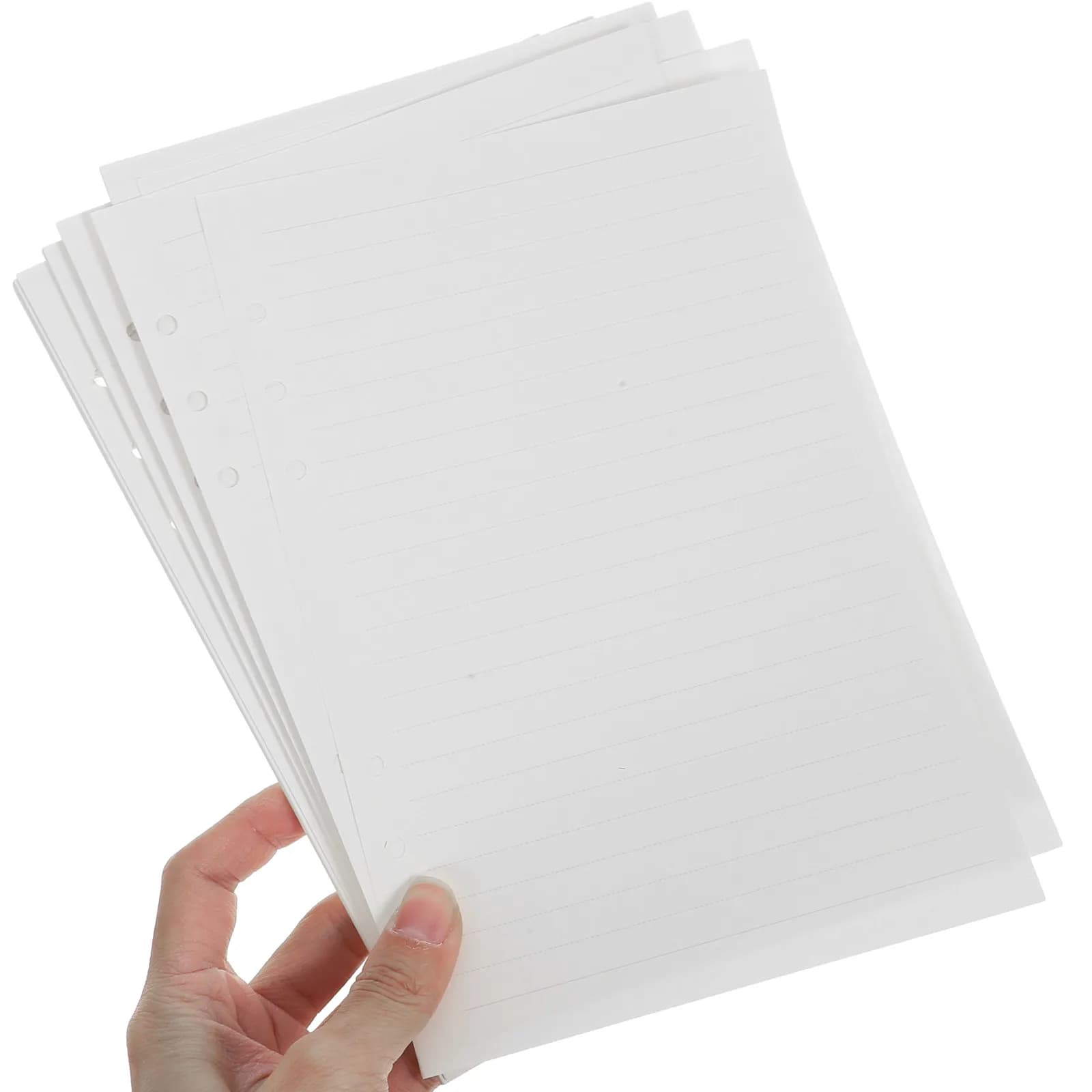 80 Fogli di Carta di Ricambio per Quaderno a Fogli Mobili, Spessa e Liscia, con 6 Fori, per Planner, Studio, Viaggi e Ufficio