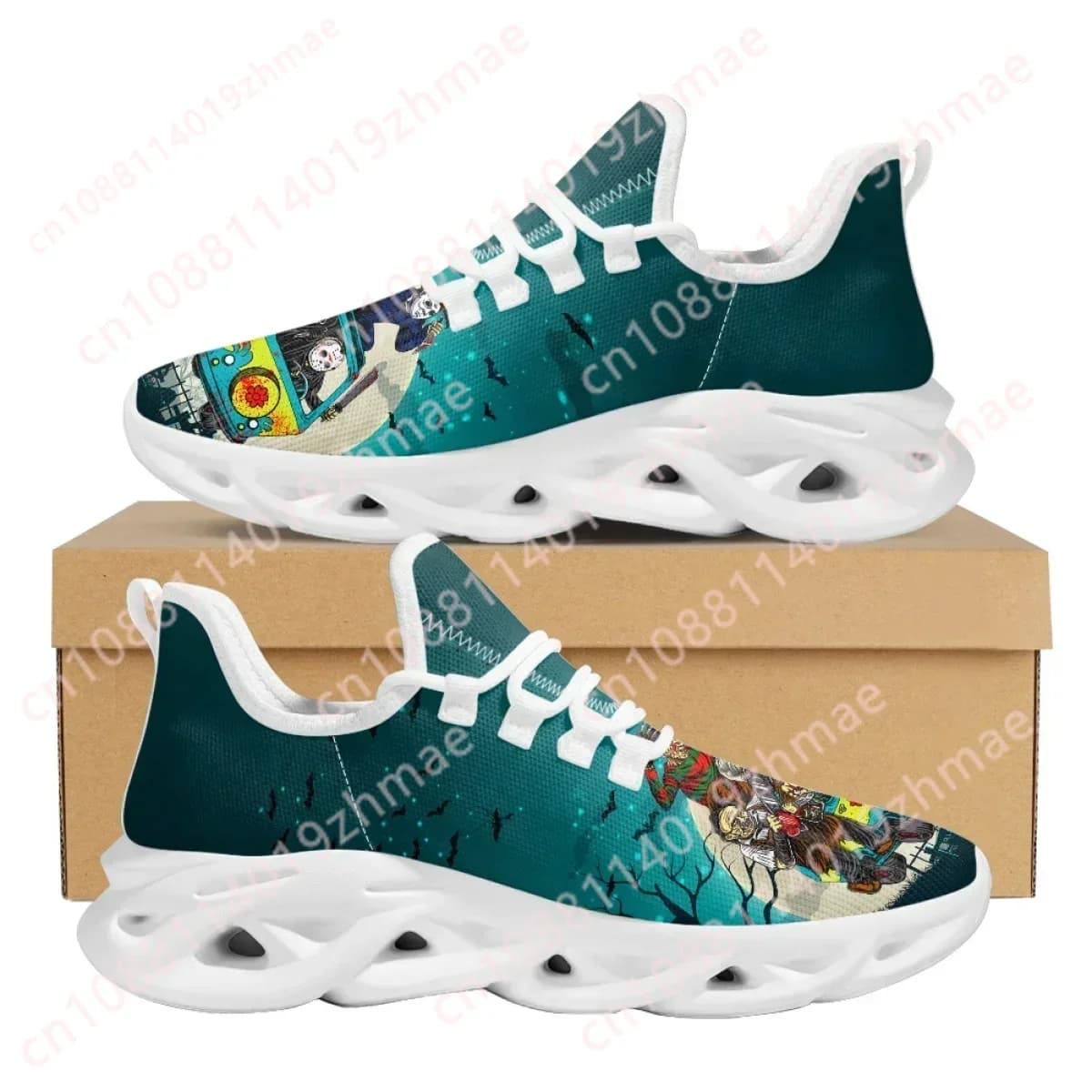 Sneakers Unisex Personalizzate 2023 con Personaggi di Film Horror: Jason / Michael Myers / Freddy Krueger / Chuck, Calzature per Esterni