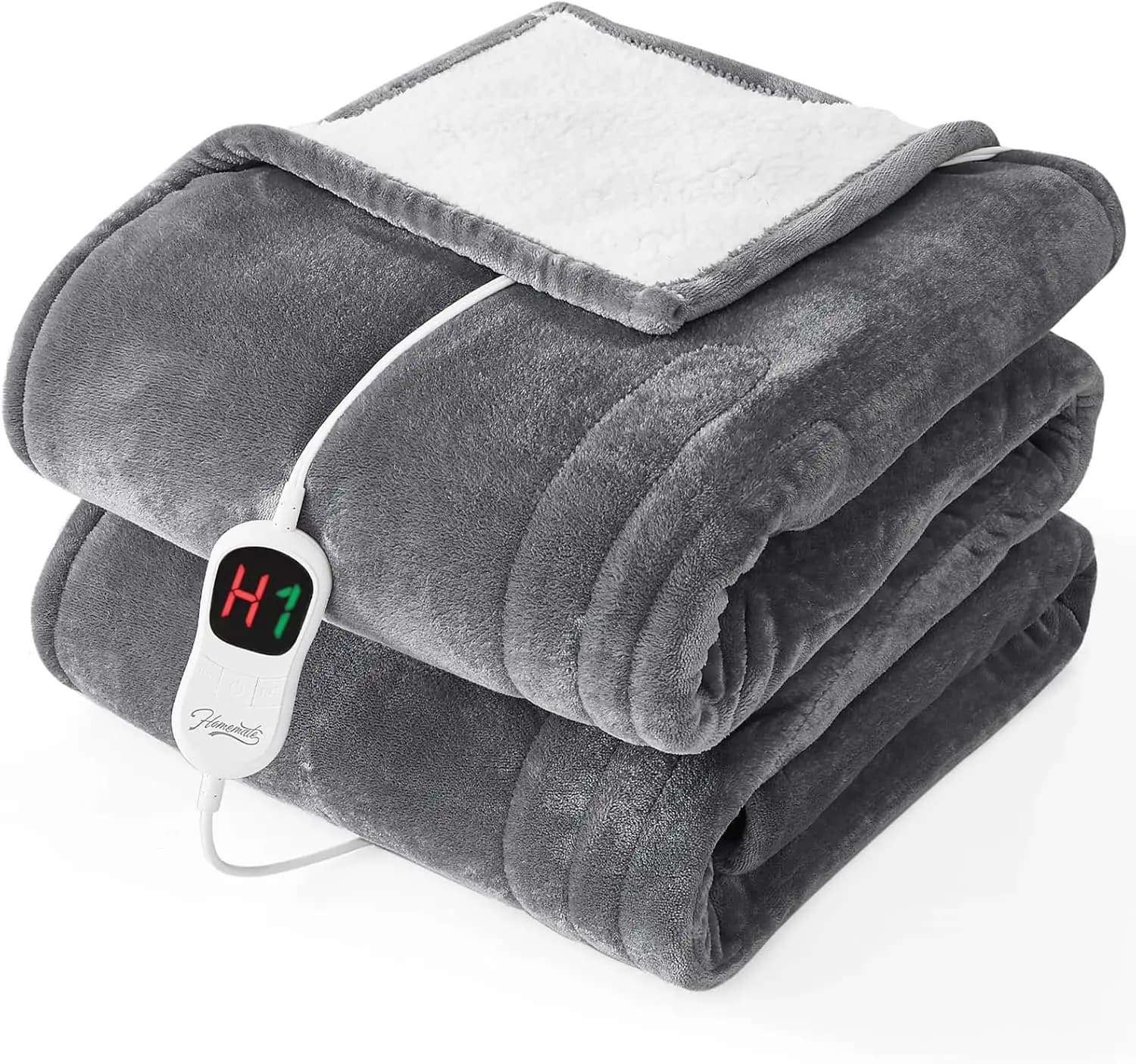 Coperta Elettrica Riscaldata Singola 62x84 - Riscaldamento Rapido, 10 Livelli, Spegnimento Automatico 8H, Certificata ETL, Morbido Flanella