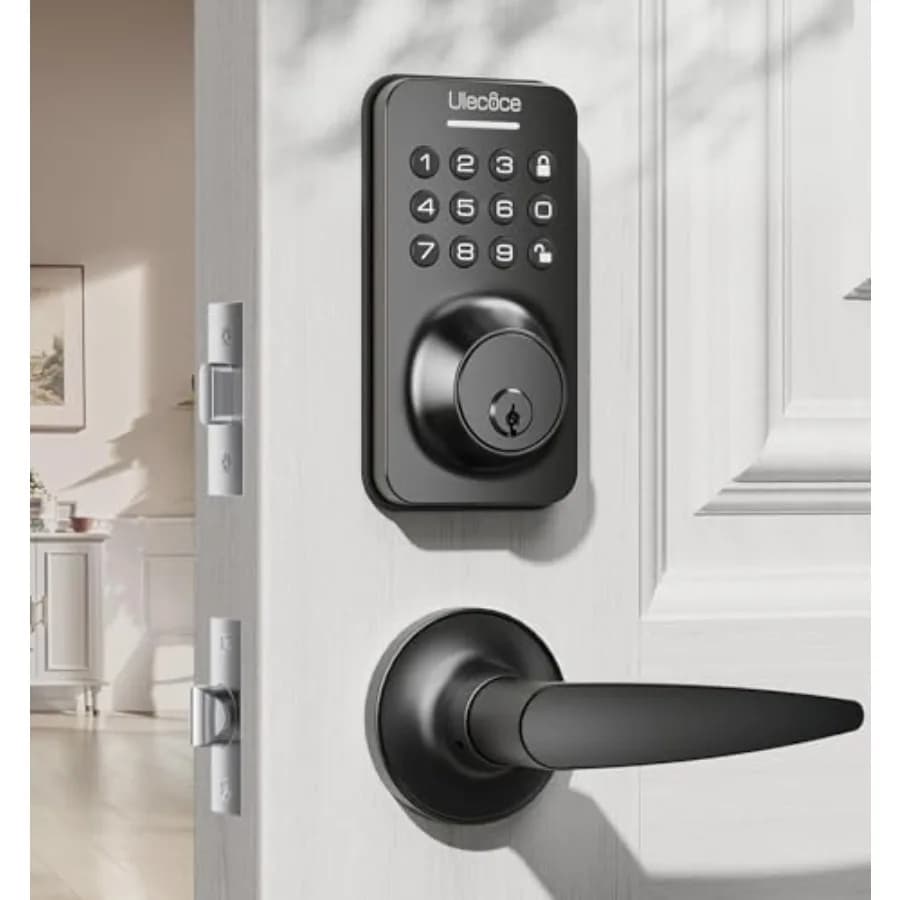 Serratura per Porta con Ingresso Senza Chiave e Maniglia, Serratura Intelligente con Tastierino e Maniglia per Porta d'Ingresso, Facile da Installare