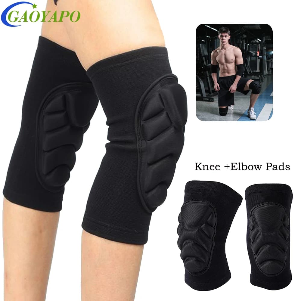 1 paio di ginocchiere unisex per gomiti, supporto per ciclismo, allenamento, sport, ginocchiere antiscivolo per evitare collisioni con schiuma EVA spessa