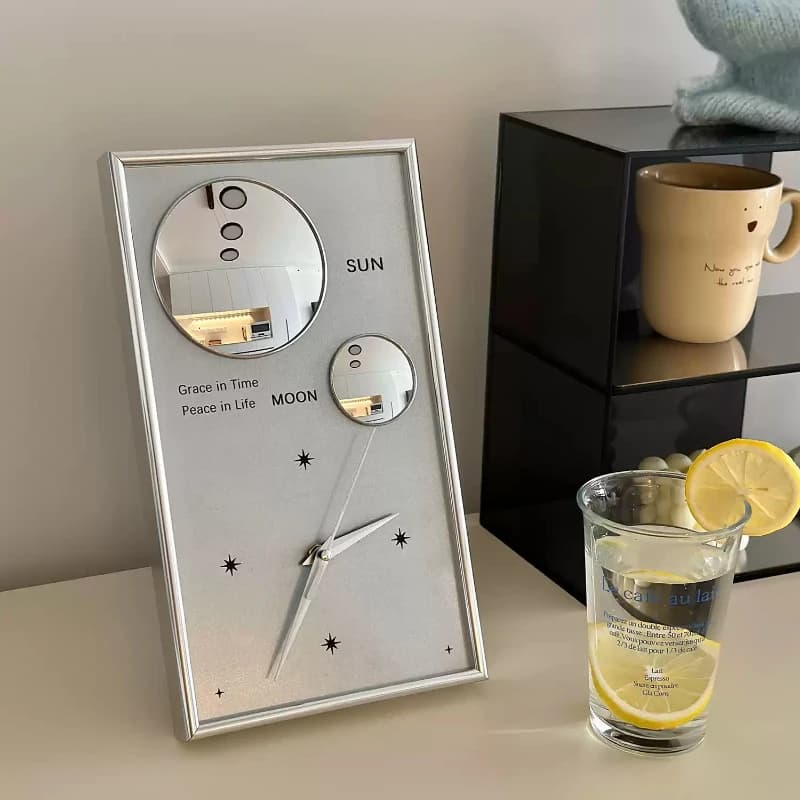 Bauhaus Wall Clocks Minimalist Multifunctional Home Timepiece Desk Hanging Clock with Quiet Movement Modern Magnetic Decor Clock
