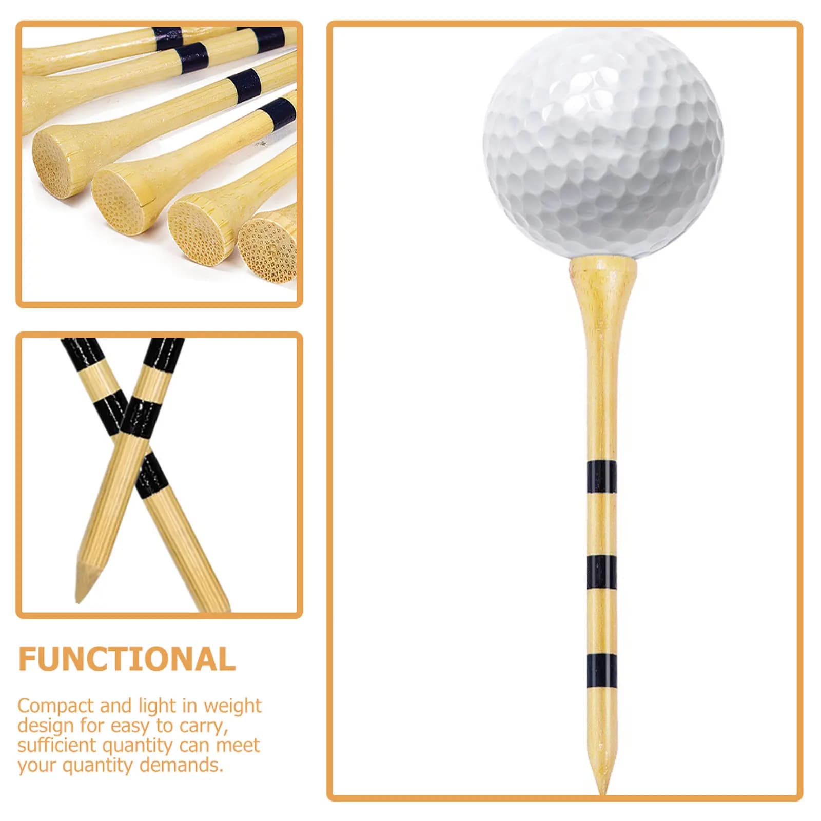 100 Piece Golf Tees Sturdy Lightweight Ball Holders for Outdoor Practice Training Accessories