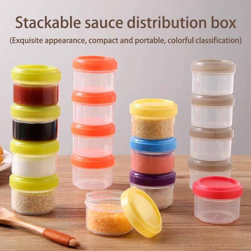 4 contenitori da 35 ml per condimenti per insalata, contenitori in plastica con coperchio a vite per salse e condimenti, accessori per il pranzo.