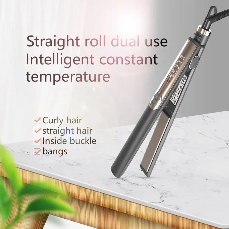 Professional portable hair plate with negative ions, smooth hair plate and hair curler