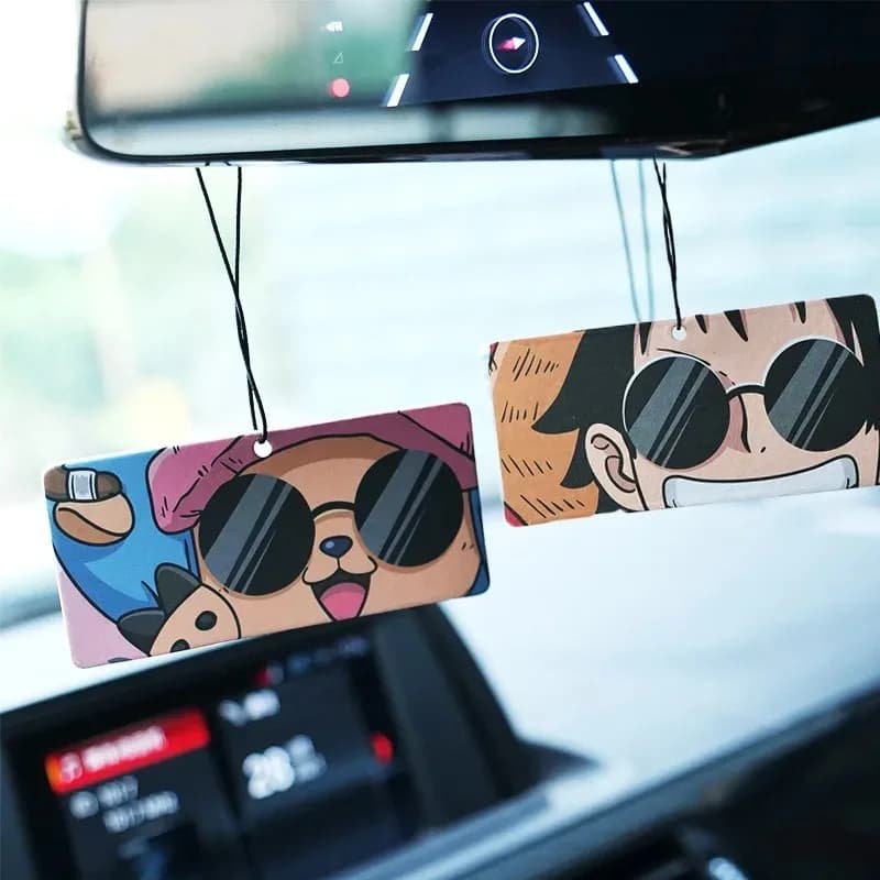 Profumatore per Auto One Piece Luffy, Decorazione per Auto, Deodorante per Specchietto Retrovisore, Accessori Auto