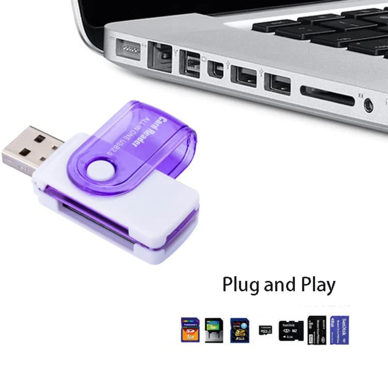 Lettore di schede USB 2.0 4 in 1 Fotocamera per PC portatile MS PRO DUO SD MMC SDHC DV Micro SD TF Micro MS M2 Visualizzatore di schede di memoria Writer per Macboo