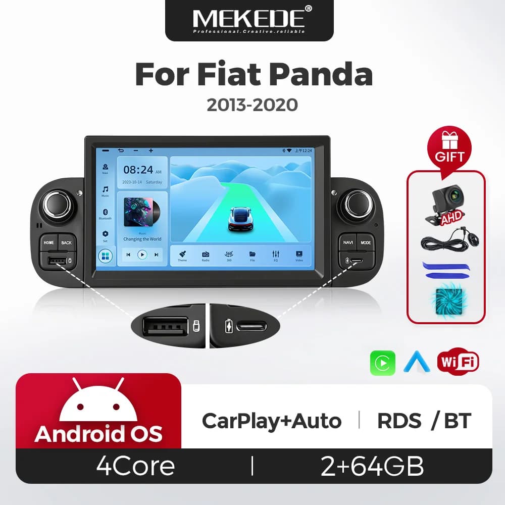 7" Screen Android Car Radio For Fiat Panda 2013-2020 Multimedia Player Autoradio GPS Navigation Wireless Carplay Android Auto