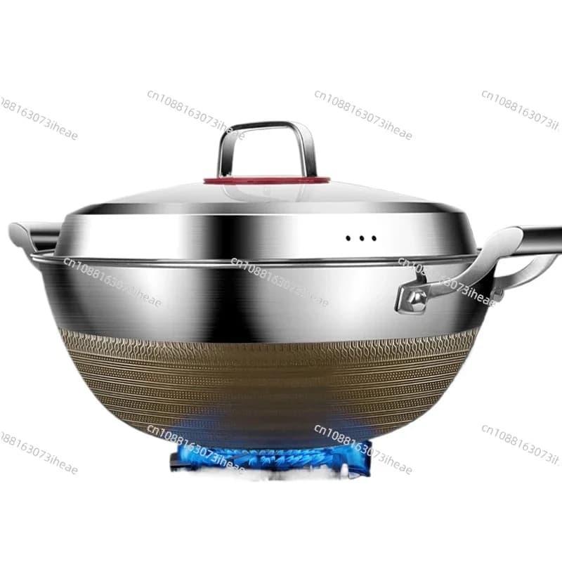 Double ear stainless steel 316 thickness deep bottom stew wok pot non-stick pan domestic pot pot