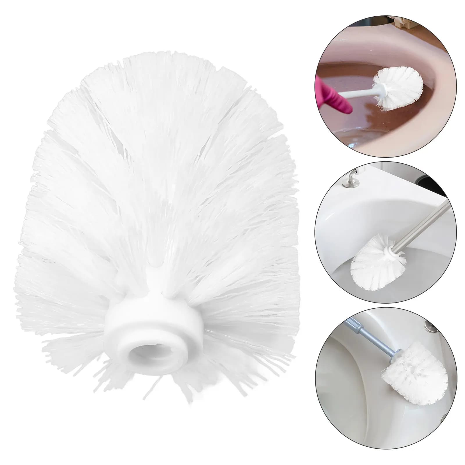 3Pcs Toilet Brush Head Universal Replacement Toilet Brush Head Holder WC Cleaning Brush Head for Home Bathroom Accessories