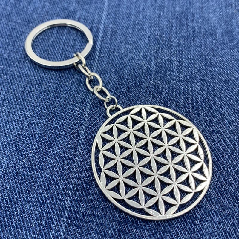 New Fai-da-Te Keyring Pendant with Flower of Life, Buddhist Jewel, Seed of Life, Sacred Geometry, Ornamental Gift