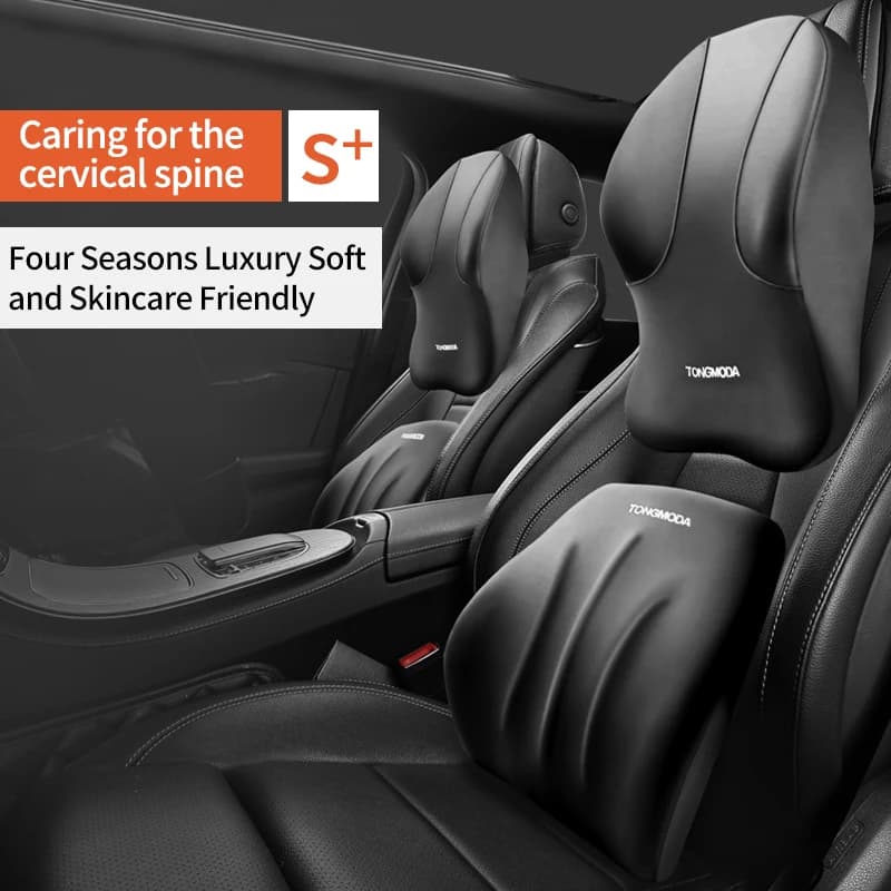 Cuscino per il collo dell'auto in Memory Foam supporto per la schiena lombare protettivo cuscino per poggiatesta universale traspirante per auto forniture per auto