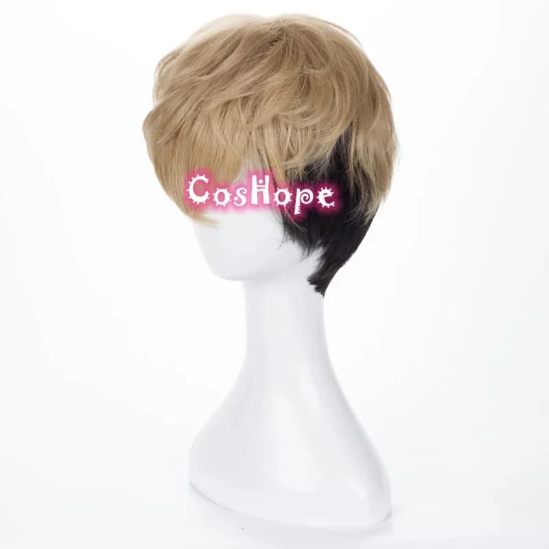 c;4\g,6'h.9/c;4\g,6'h.9/Sangwoo Short Golden Black Anime Cosplay Wig Heat Resistant Synthetic Wigs6'h\3,g'8/b'6'h\3,g'8/b'