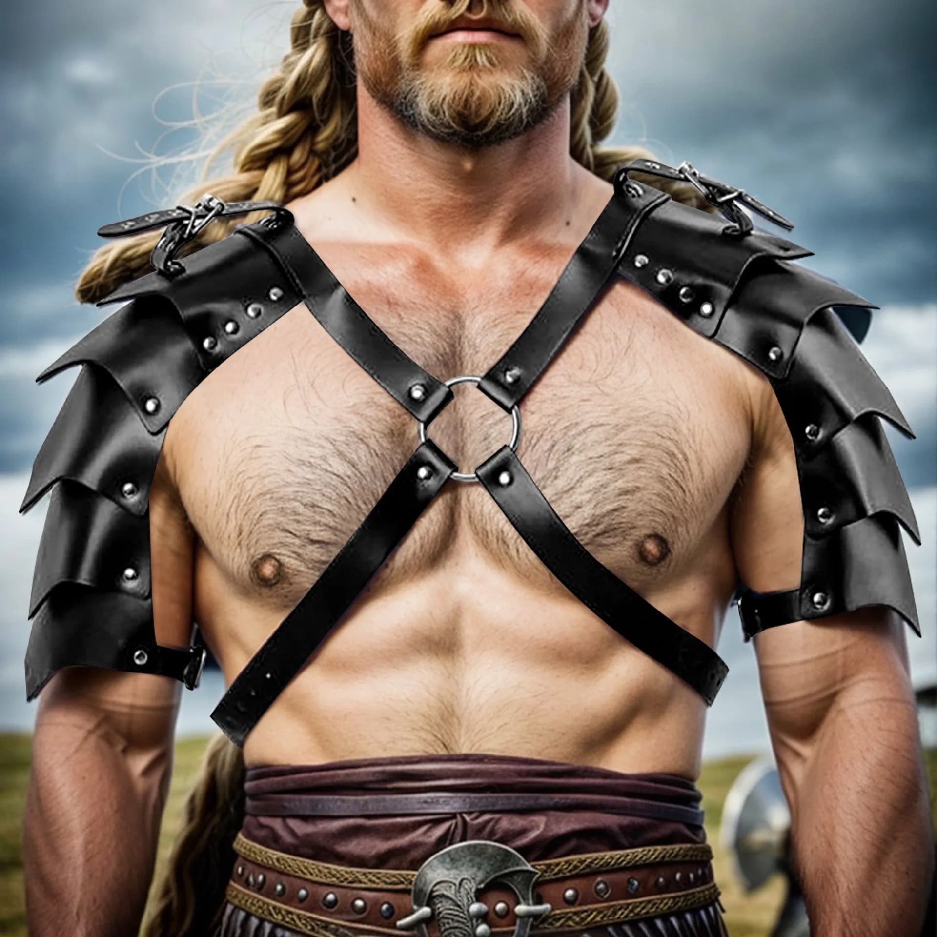 [ Popular Viking Armour] Medieval Viking Battle Knight Armour | Maternity Belt with PU Leather Shoulder Armour