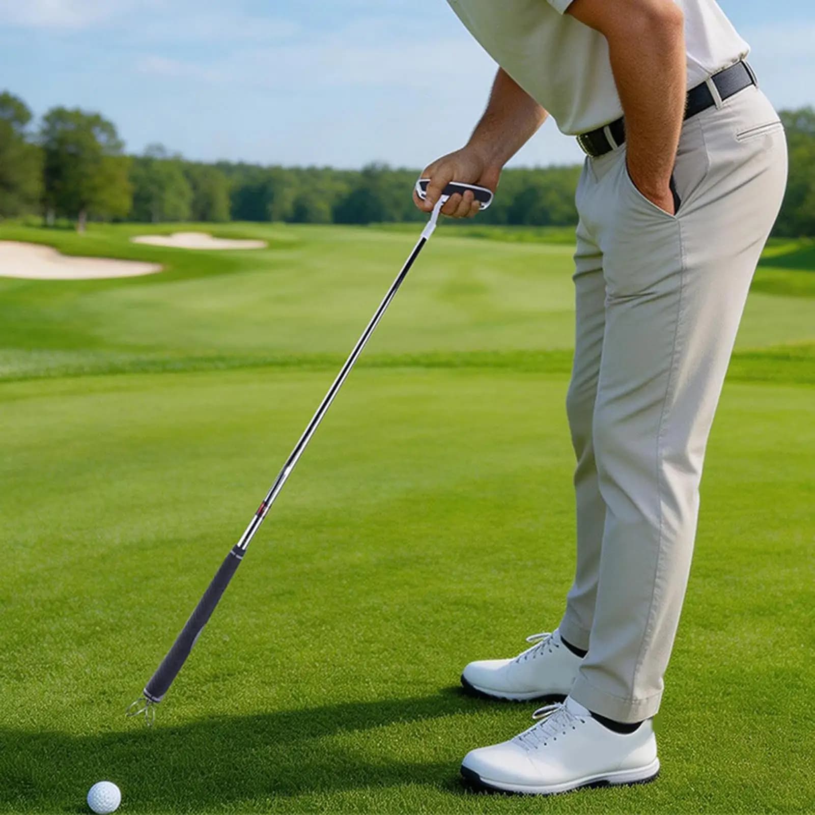 Raccoglitore di Palline da Golf Portatile, Strumento di Raccolta a Inserimento, Impugnatura in Acciaio Inox per Putter, per Donne, Principianti e Atlete
