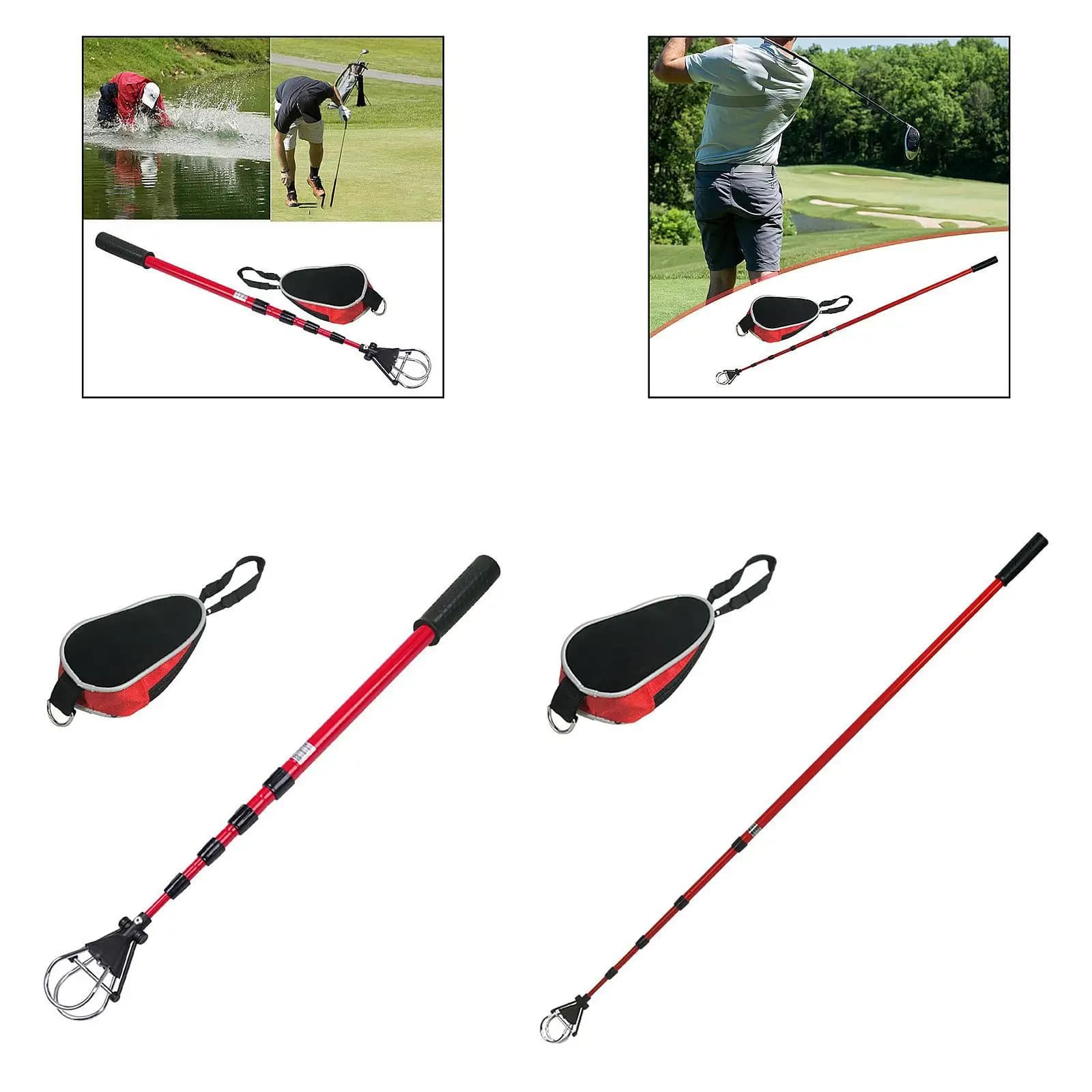 Accessori per la raccolta di palline da golf, comodi e leggeri, riutilizzabili, attrezzature per l'allenamento, strumenti di raccolta di regali per golfisti telescopici