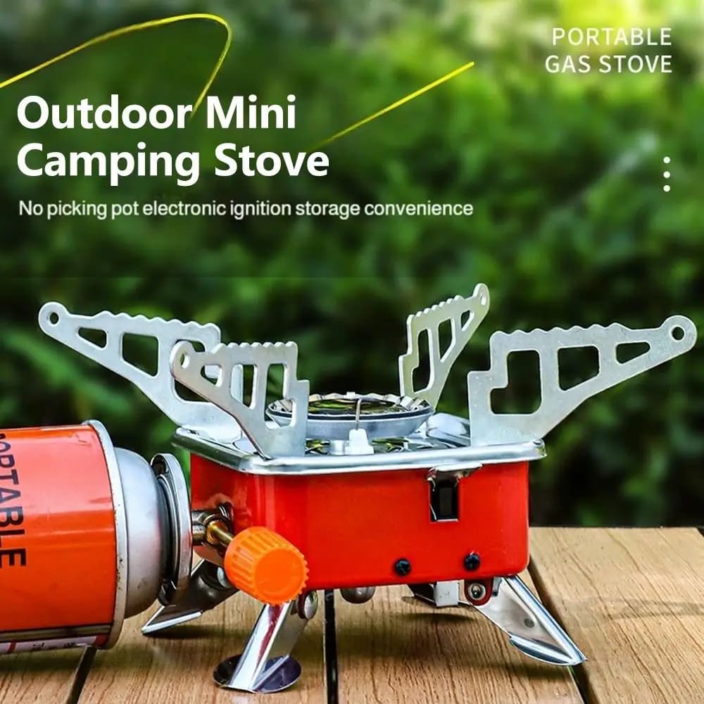 Portable Burner Camping Foldable Windproof Portable Gas Stove Ultra-Light Camping Cassette Cooker