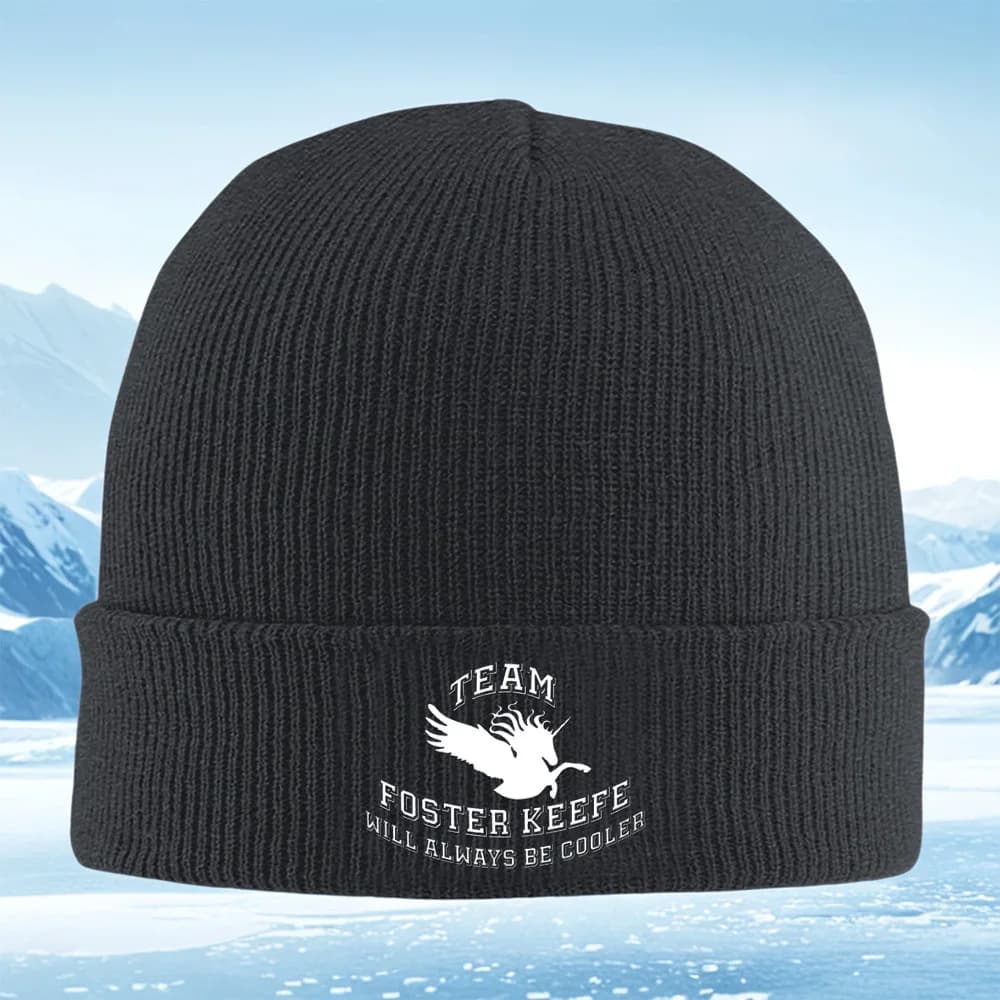 Winged Unicorn Team Foster Keefe Cool Uomo Donna Cappello lavorato a maglia unisex Beanie Pullover Cap Inverno termico caldo Natale Outdoor Cyc