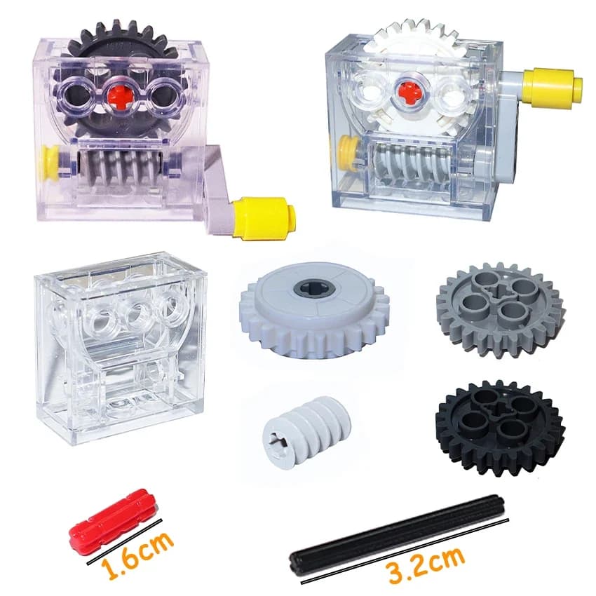 Ingranaggi a vite senza fine tecnici Parti ad alta tecnologia Scatola turbina 2x4x3 1/3 Cambio Completo Building Blocks Parti tecnologiche 6588 3648 76244 4716