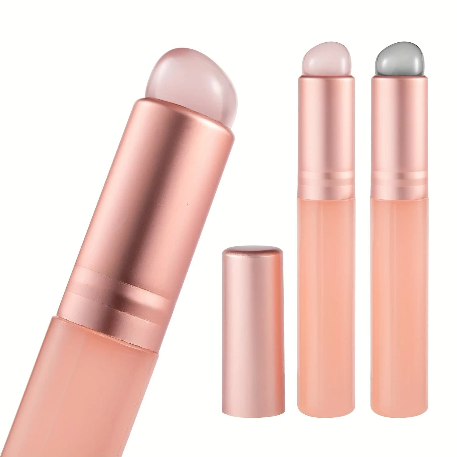 Pennello per unghie in silicone Jelly-Pink, punta rotonda morbida e riutilizzabile, adatto per smalto gel fai da te, perfetto per le ragazze che amano l'arte delle unghie.