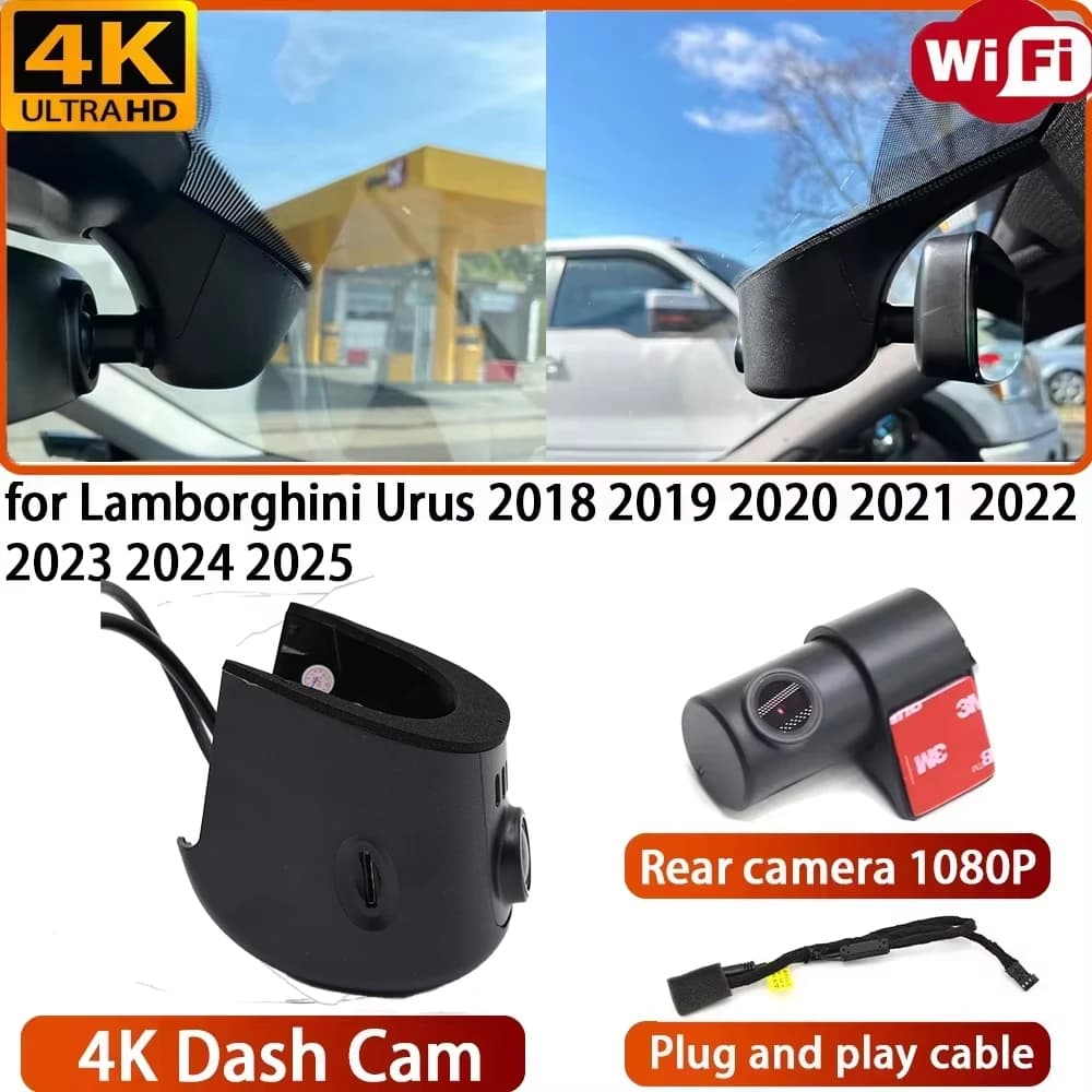 for Lamborghini Urus 2018 2019 2020 2021 2022 2023 2024 2025 Video Recorder 4K DVR Dash Cam Wifi Car Camera 170° Wide Angle