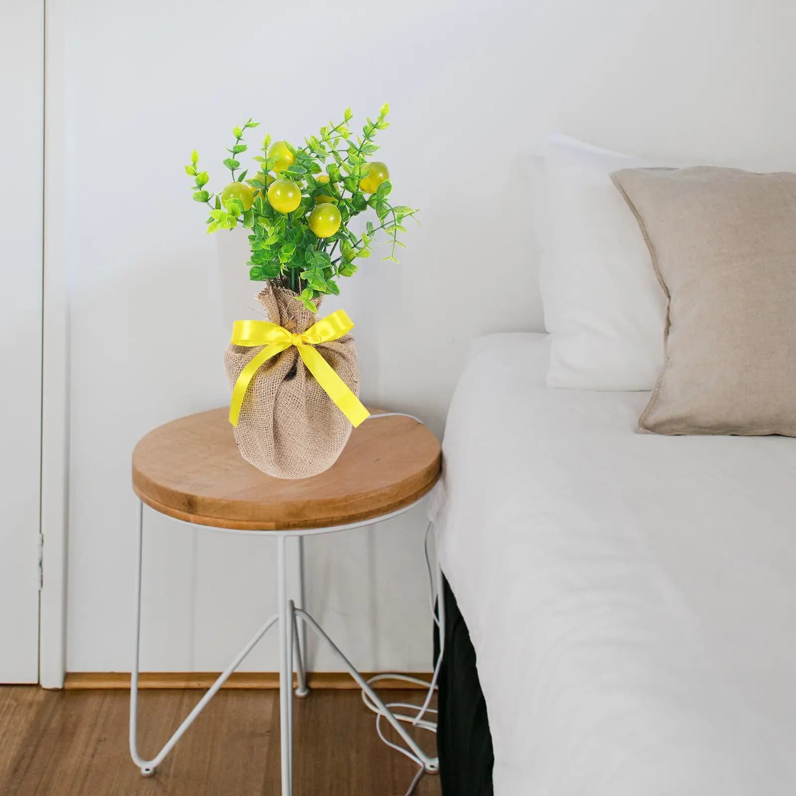Vibrant Artificial Lemon Green Plant Decor Realistic Faux Fruit Tree Branches for Living Room Dining Table Centerpiece Plastic