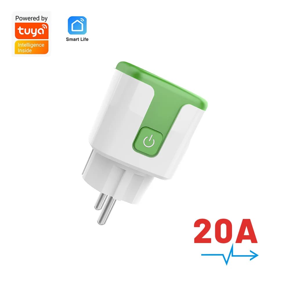 Smart socket WiFi Tuya 16A Standard EU French, Smart Electric socket with Energy Monitor, Compatible with Alexa, Google Home, Siri