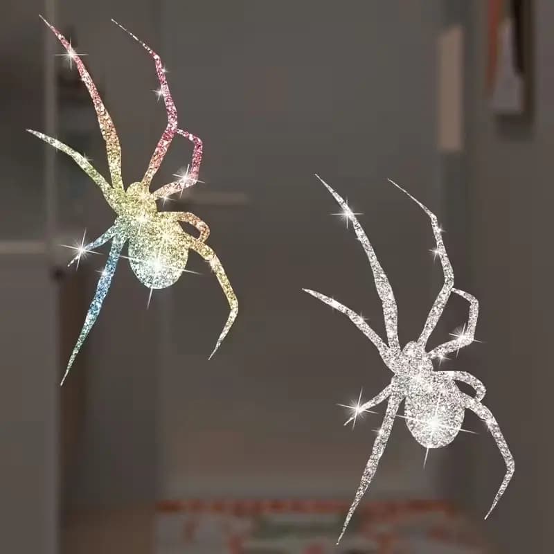 Sparkling Spider Decals for Refrigerators, Suitcases, Trash Cans, Toilets, Mirrors, Motorcycles, Helmets, Car Windows, Bodywork