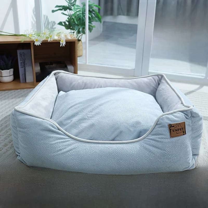 Cuccia per Cani Rimovibile e Lavabile Antiscivolo in Velluto e Tessuto Lychee, Adatta a Tutte le Stagioni